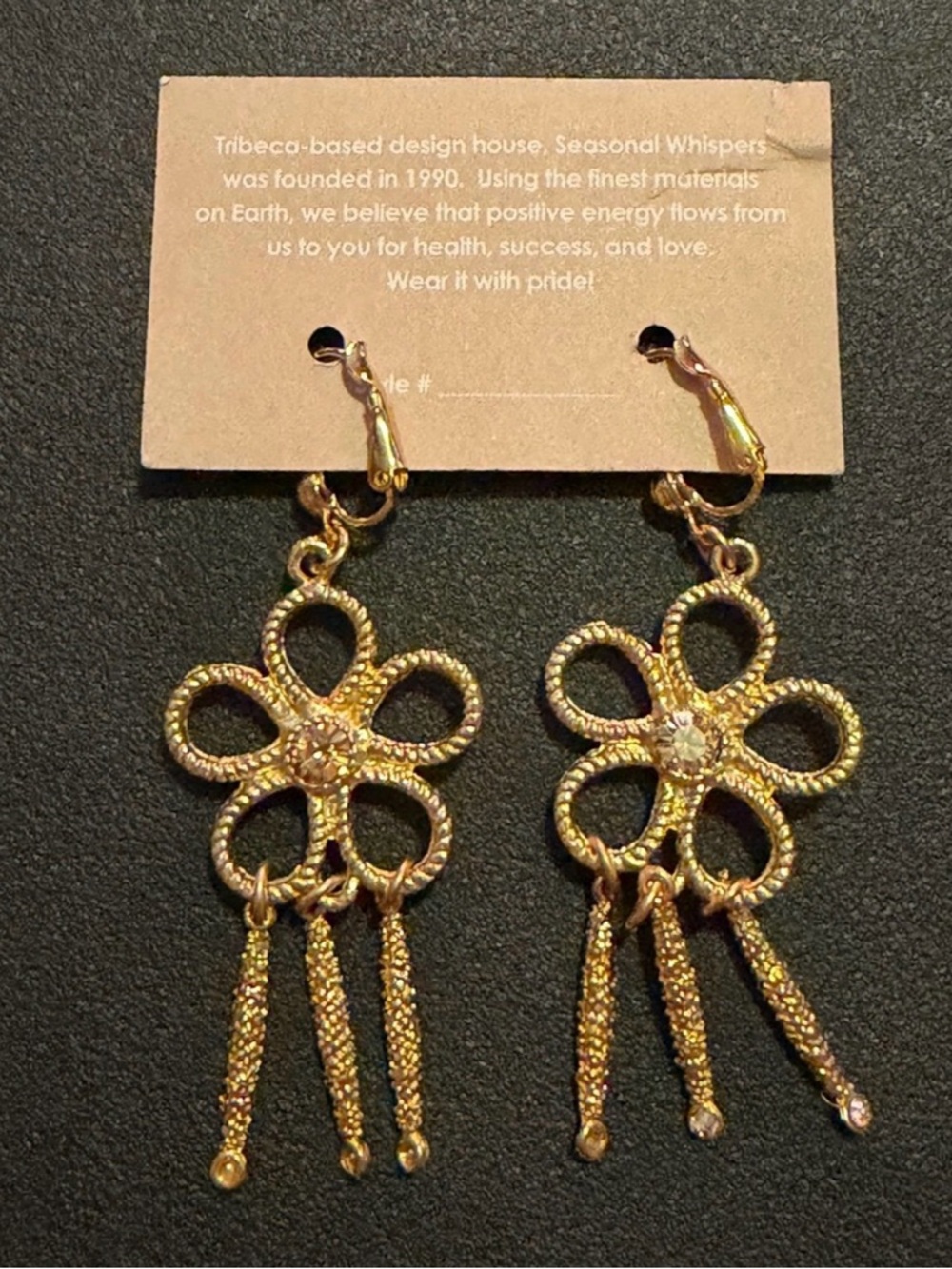 Seasonal Whispers NYC Gold Flower Pendant Necklace with Matching Earrings - Picture 12 of 12